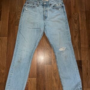 Wedgie straight Levi’s Premium red tag denim jeans.